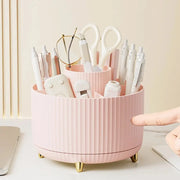 360 Rotating Makeup Brush Holder Desktop Cosmetic Organizer Rotating Desktop Storage Box Portable Lipstick Eyeliner Holder