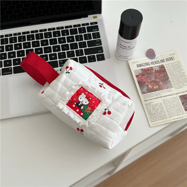 Large Capacity Cat Makeup Bag Cute Student Travel Portable Toiletry Skincare Storage Stationery Bag