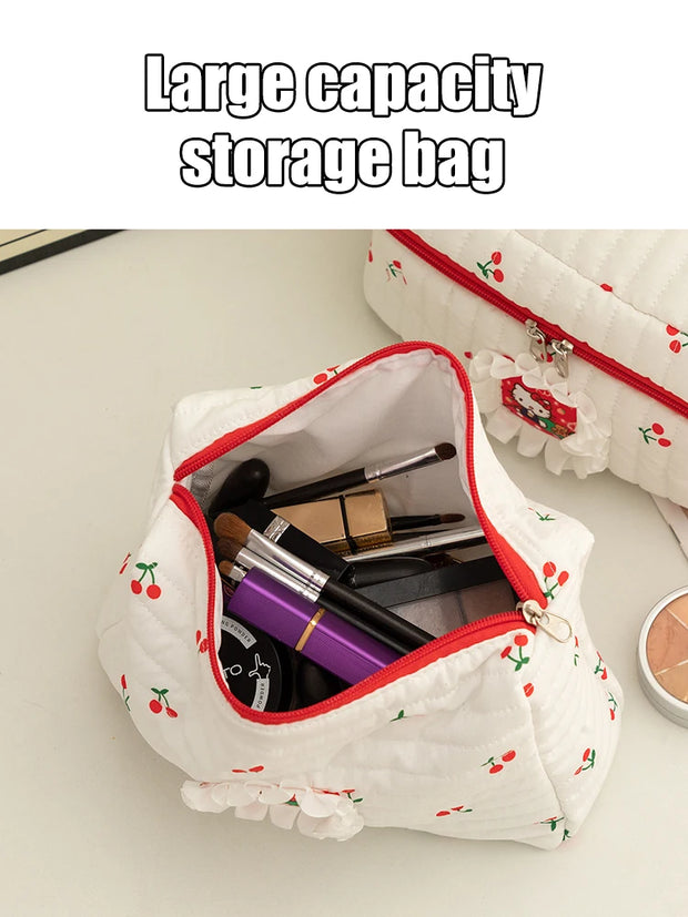 Large Capacity Cat Makeup Bag Cute Student Travel Portable Toiletry Skincare Storage Stationery Bag