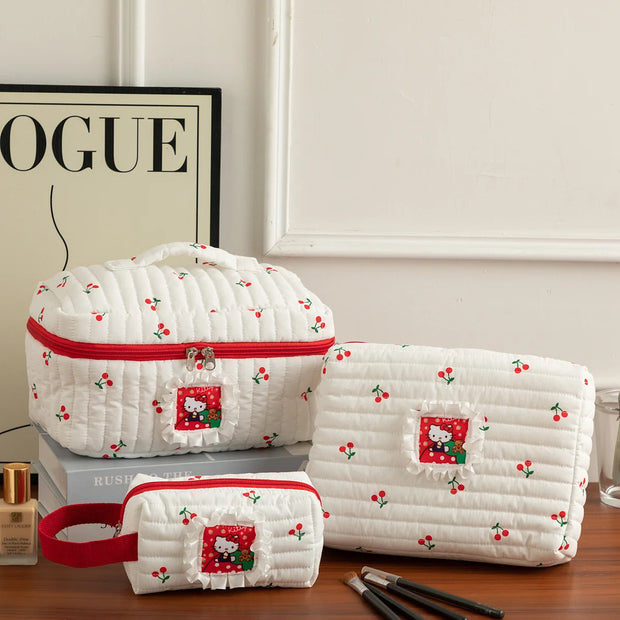 Large Capacity Cat Makeup Bag Cute Student Travel Portable Toiletry Skincare Storage Stationery Bag