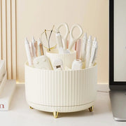 360 Rotating Makeup Brush Holder Desktop Cosmetic Organizer Rotating Desktop Storage Box Portable Lipstick Eyeliner Holder