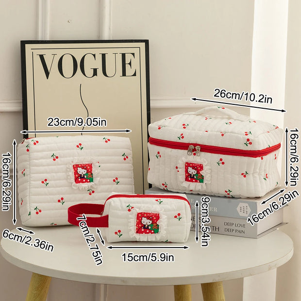 Large Capacity Cat Makeup Bag Cute Student Travel Portable Toiletry Skincare Storage Stationery Bag