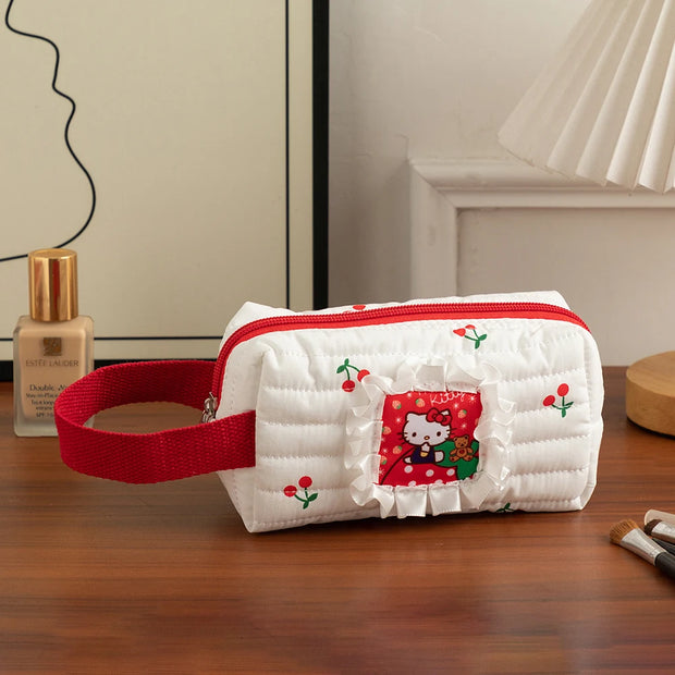 Large Capacity Cat Makeup Bag Cute Student Travel Portable Toiletry Skincare Storage Stationery Bag