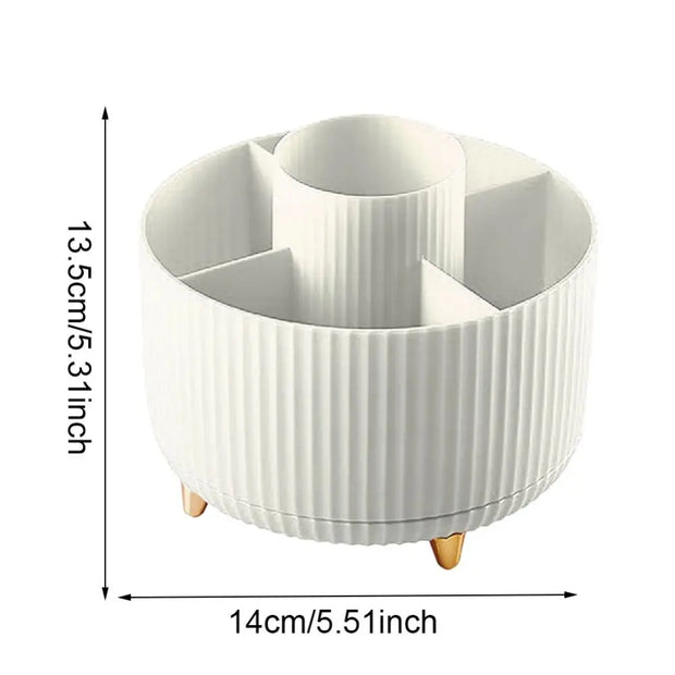 360 Rotating Makeup Brush Holder Desktop Cosmetic Organizer Rotating Desktop Storage Box Portable Lipstick Eyeliner Holder