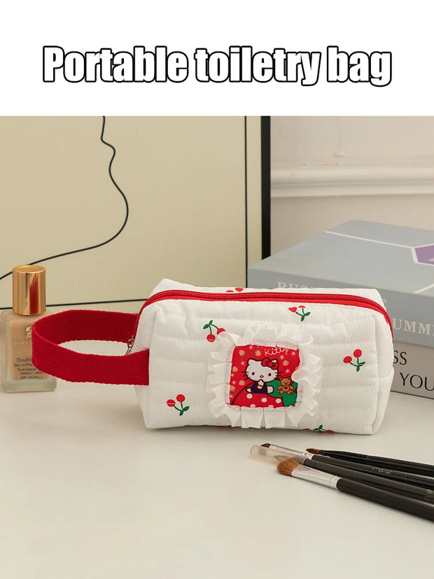 Large Capacity Cat Makeup Bag Cute Student Travel Portable Toiletry Skincare Storage Stationery Bag