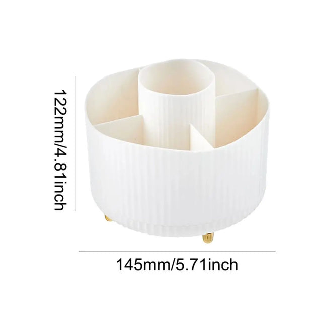 360 Rotating Makeup Brush Holder Desktop Cosmetic Organizer Rotating Desktop Storage Box Portable Lipstick Eyeliner Holder