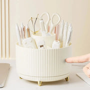 360 Rotating Makeup Brush Holder Desktop Cosmetic Organizer Rotating Desktop Storage Box Portable Lipstick Eyeliner Holder