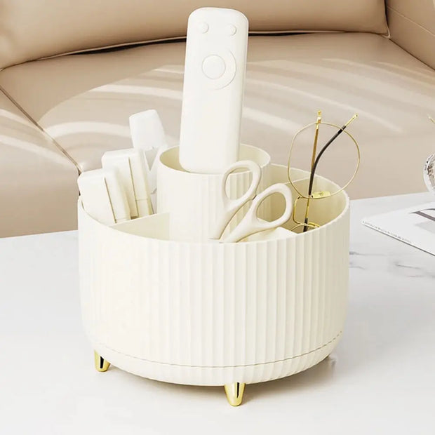 360 Rotating Makeup Brush Holder Desktop Cosmetic Organizer Rotating Desktop Storage Box Portable Lipstick Eyeliner Holder